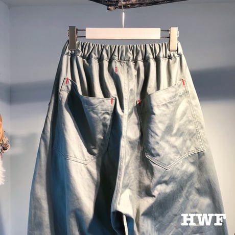 cottonサテンリラックスパンツ (grayish khaki)
