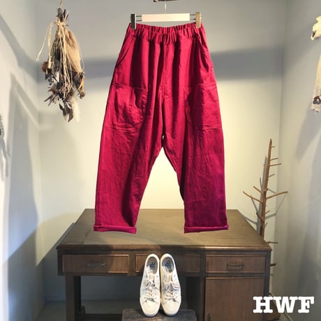 cottonストレッチツイル6ポケットパンツ (burgundy)