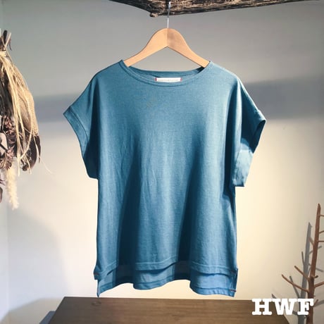cotton鹿子ニットノースリーブクルー (mimosa)(blue green)(powder pink)