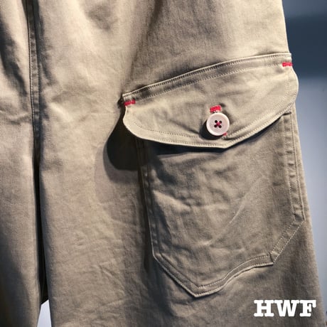 cottonストレッチチノクロスワイドパンツ (tan)