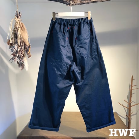 cottonストレッチチノクロスワイドパンツ (navy)