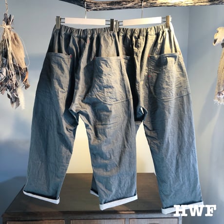 ストレッチカラーデニムテーパードパンツ (right khaki)