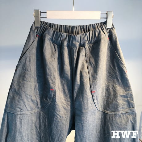 ストレッチカラーデニムテーパードパンツ (right khaki)