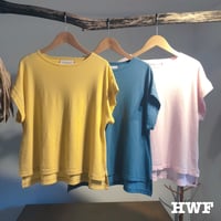 cotton鹿子ニットノースリーブクルー (mimosa)(blue green)(powder pink)