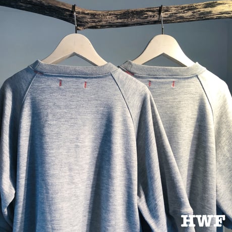 cottonスゥエット6分袖オーバーサイズクルー (heather gray)