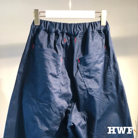 cottonストレッチチノクロスワイドパンツ (navy)
