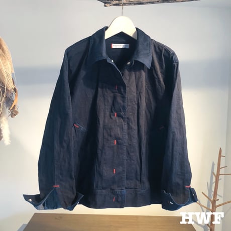 ストレッチ藍染denimジャケット (indigo)