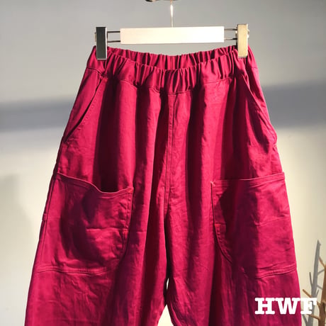 cottonストレッチツイル6ポケットパンツ (burgundy)