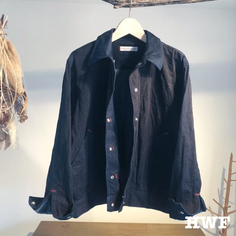 ストレッチ藍染denimジャケット (indigo)