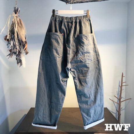 ストレッチカラーデニムテーパードパンツ (right khaki)