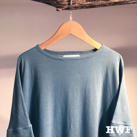 cotton鹿子ニットクルー (mimosa)(blue green)(powder pink)