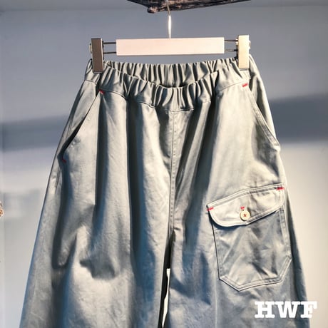 cottonサテンリラックスパンツ (grayish khaki)