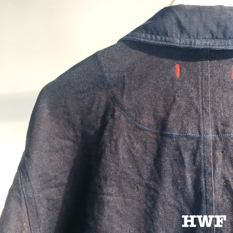 ストレッチ藍染denimジャケット (indigo)