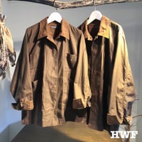 ピグメントダイcottonライトジャーマンクロスフィールドカバーオールJKT (chocolate brown)