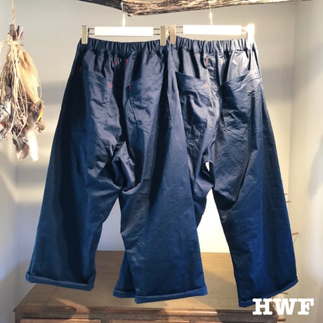 cottonストレッチチノクロスワイドパンツ (navy)