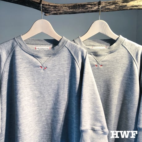 cottonスゥエット6分袖オーバーサイズクルー (heather gray)