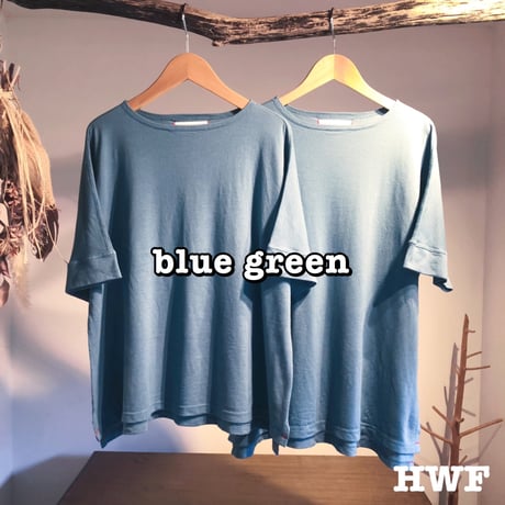 cotton鹿子ニットクルー (mimosa)(blue green)(powder pink)