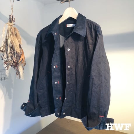ストレッチ藍染denimジャケット (indigo)