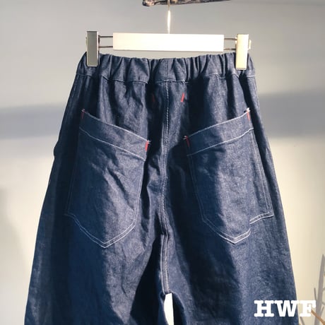 12ozストレッチデニム5ポケットリラックスパンツ (indigo)