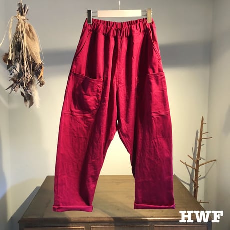 cottonストレッチツイル6ポケットパンツ (burgundy)