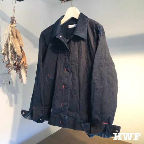 ストレッチ藍染denimジャケット (indigo)