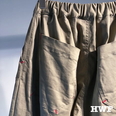 cottonストレッチチノクロスワイドパンツ (tan)