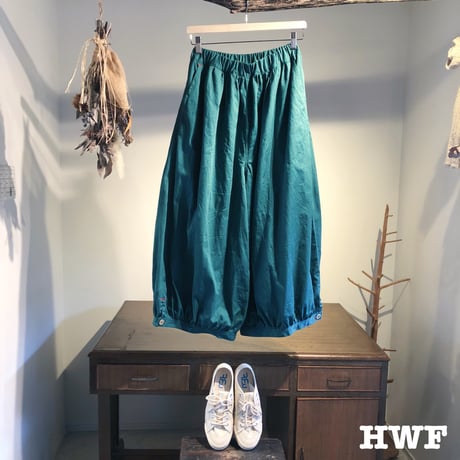 cottonストレッチツイルバルーンパンツ (green)