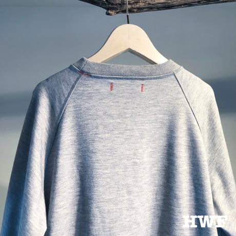 cottonスゥエット6分袖オーバーサイズクルー (heather gray)