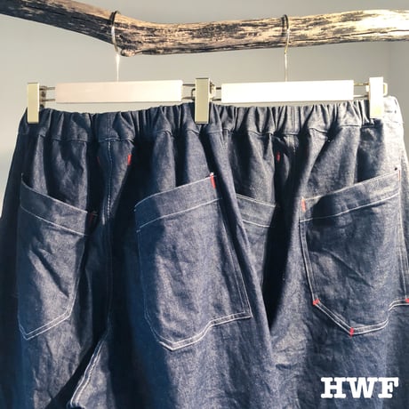 12ozストレッチデニム5ポケットリラックスパンツ (indigo)