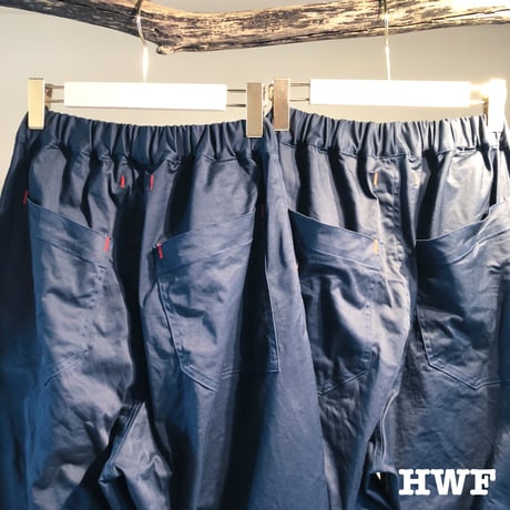 cottonストレッチチノクロスワイドパンツ (navy)
