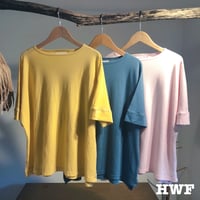 cotton鹿子ニットクルー (mimosa)(blue green)(powder pink)