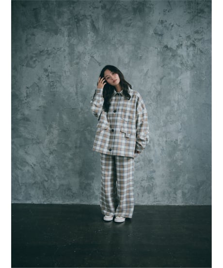 CHECKED JACKET 【WHITE】