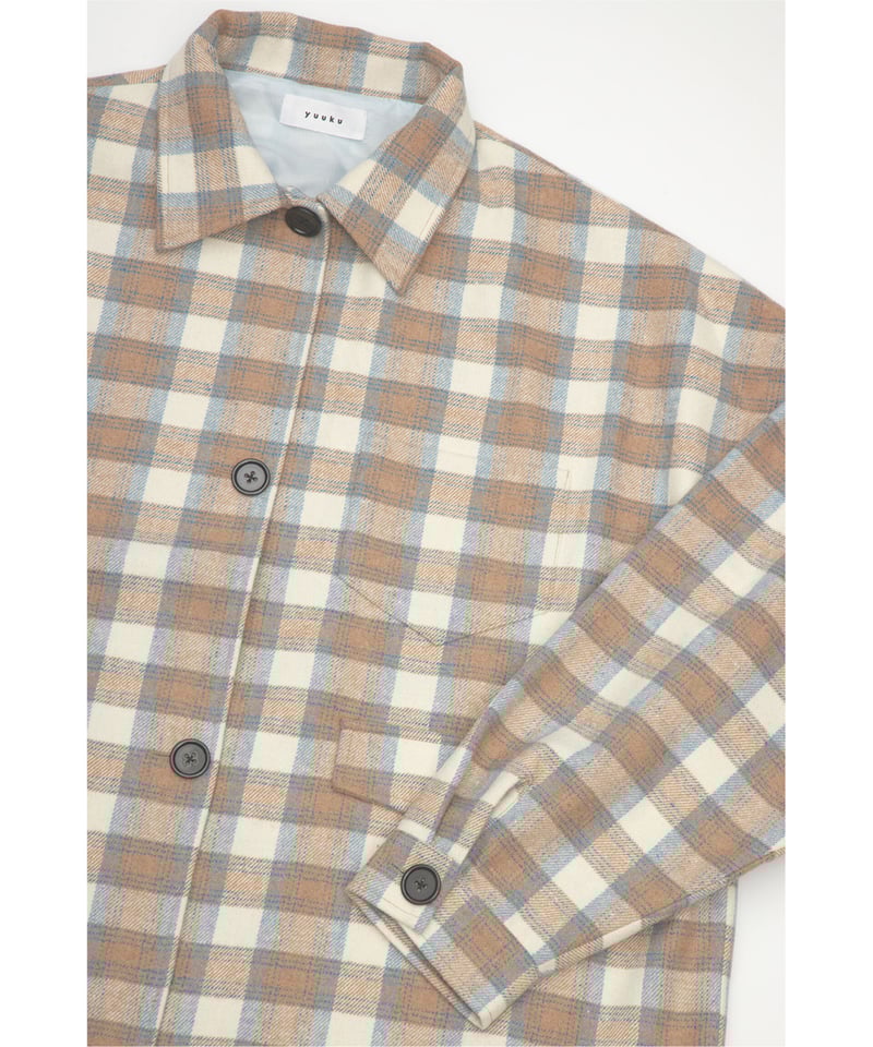 ex 乱れGingham otte otte shirt jacket サイズ2 Ex 乱れGingham “Otte Otte” Shirt Jacket 柿乃葉 - 商品帖 | 柿乃葉