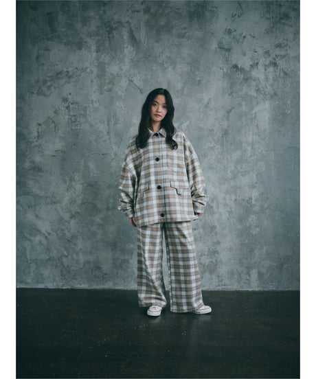 CHECKED JACKET 【WHITE】