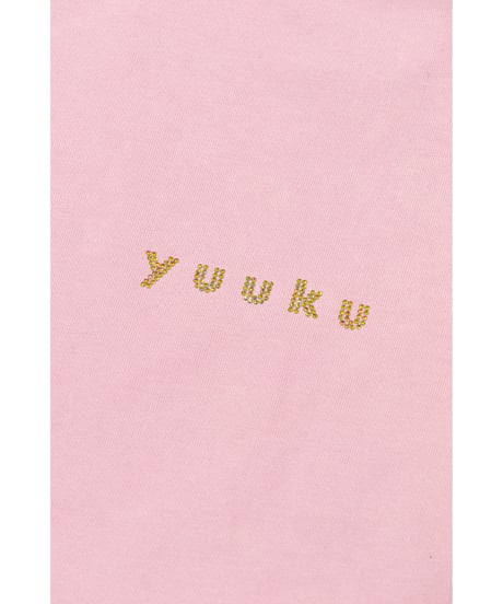 ACID WASH RHINESTONE LONG T-SHIRT【PINK】