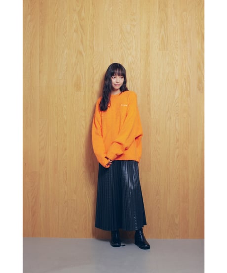 BOUCLE KNIT PULLOVER【ORANGE】