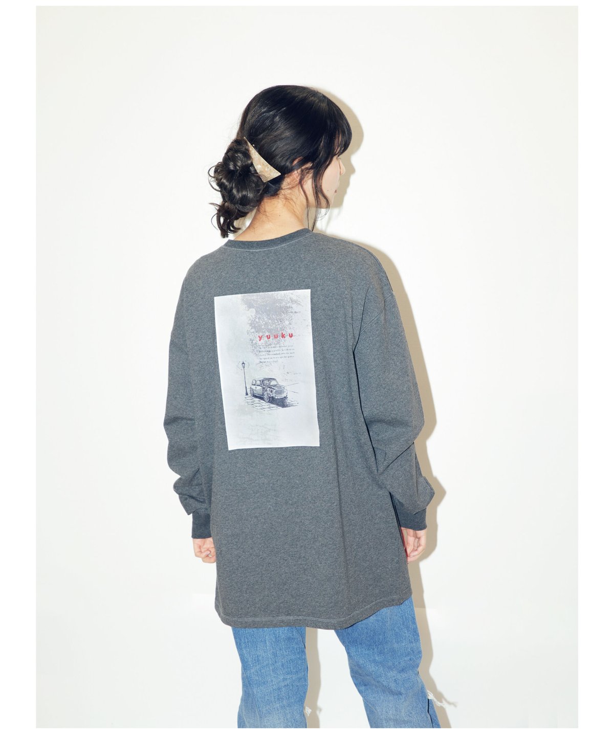 ILLUST LONG TEE 【BLACK】 | yuuku SHOP