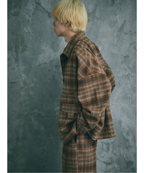 CHECKED JACKET【BROWN】