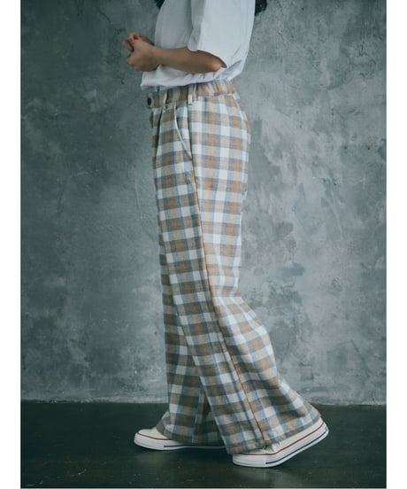 CHECKED PANTS【WHITE】