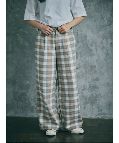 CHECKED PANTS【WHITE】
