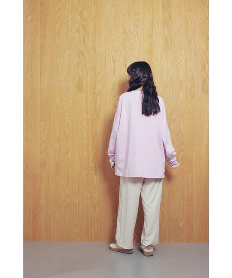ACID WASH RHINESTONE LONG T-SHIRT【PINK】