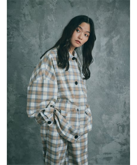 CHECKED JACKET 【WHITE】