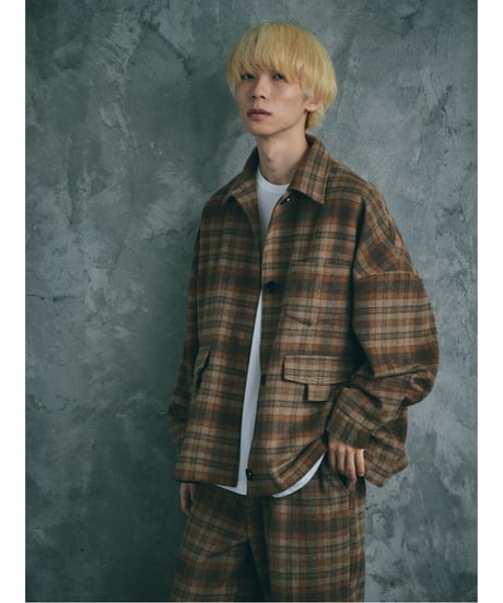 CHECKED JACKET【BROWN】