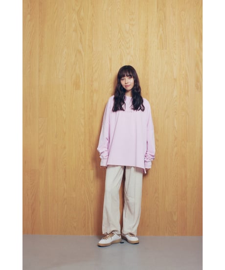 ACID WASH RHINESTONE LONG T-SHIRT【PINK】