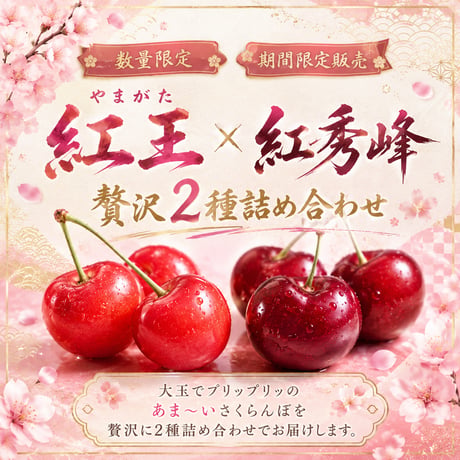 ?数量限定?【やまがた紅王】【紅秀峰】贅沢2種詰め合わせセット 