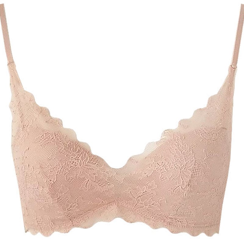 LA VIE A DEUX ラヴィアドゥ フリーカットレース ソフトブラ（ベージュ