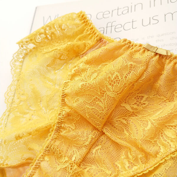 LA VIE A DEUX ラヴィアドゥ ファインレース ショーツ（イエロー）6248