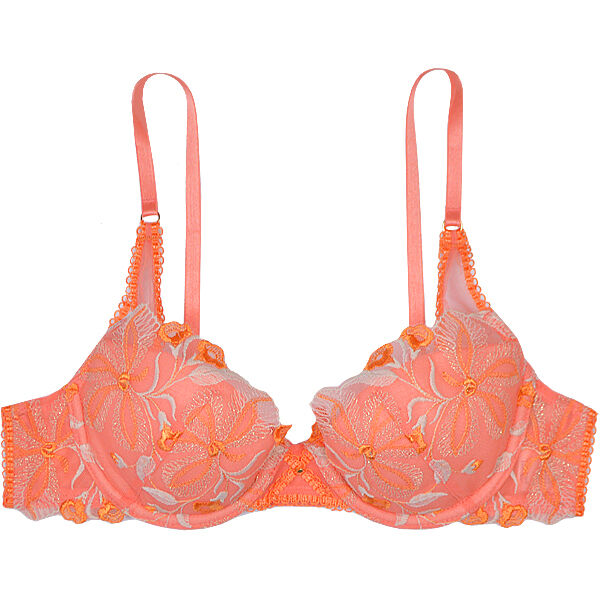 LA VIE A DEUX ラヴィアドゥ ラメチュールレース ブラジャー（オレンジ
