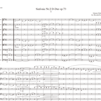 【楽譜】ブラームス：交響曲 第2番 ニ長調 作品73（弦楽九重奏版）