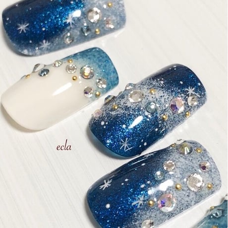 ［058］冬空結晶ネイル